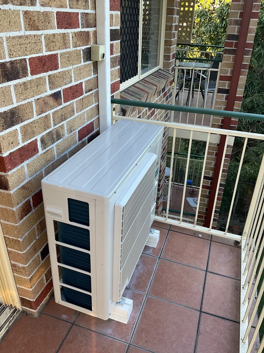 New outdoor condenser after replacement